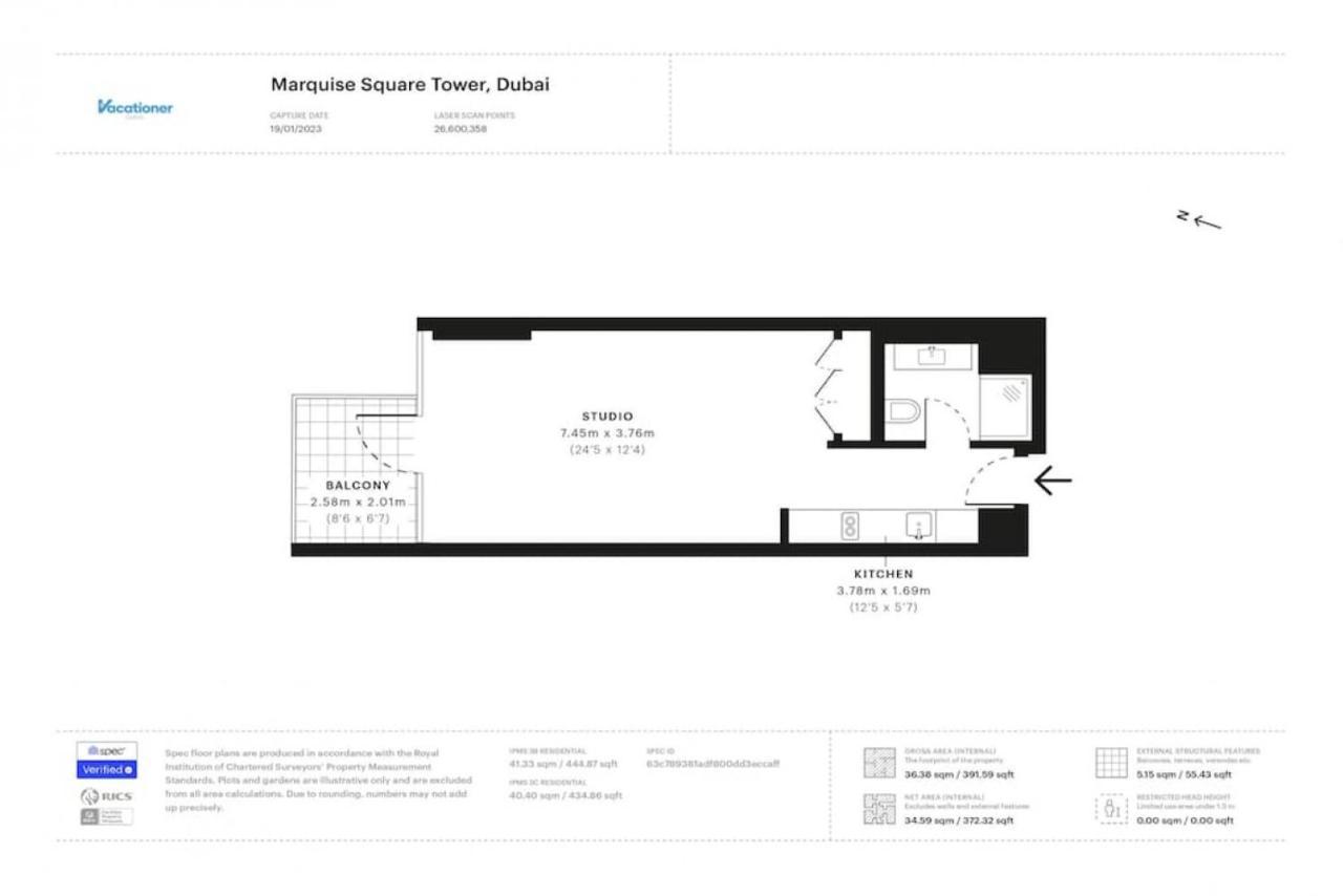 Marquise Square Tower, Business Bay - Bright Studio Dubai Esterno foto